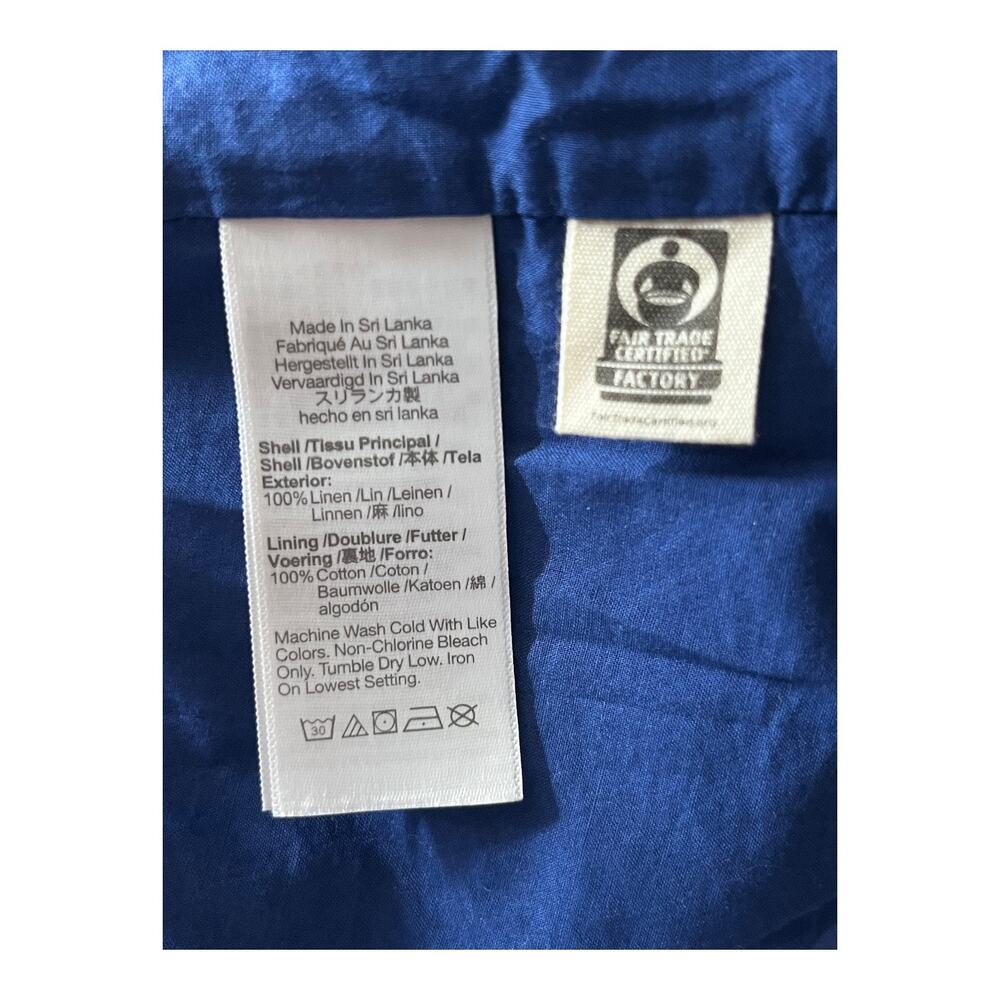 Madewell Double-Breasted Crossover Blazer in 100% Linen blue X-Large XL - Picture 6 of 7